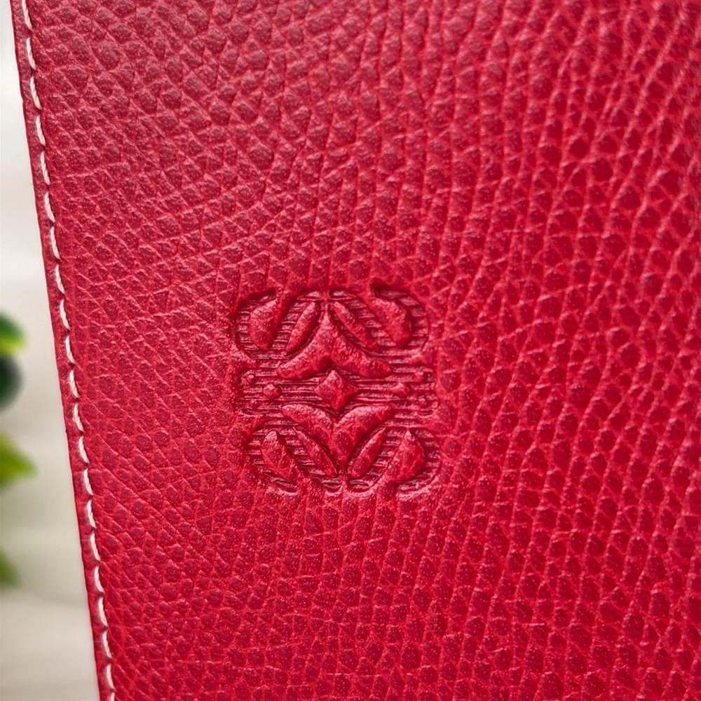 Loewe Red 6-Ring Leather Key & Card‎ Holder